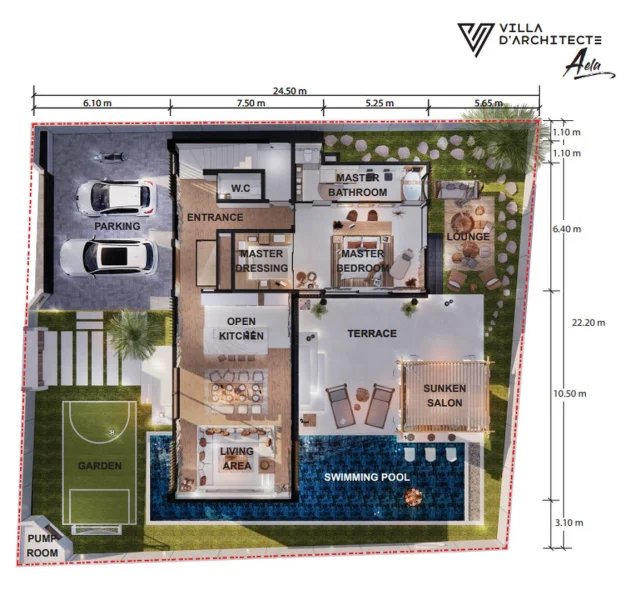 Luxury villa with pool and sea view in Chalong area, Phuket in Villa d'architecte Aela