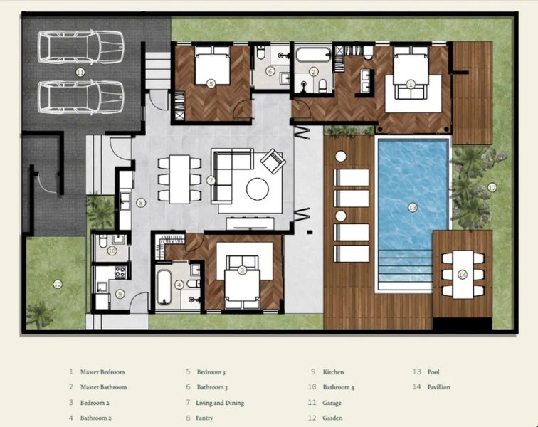 3 Bedroom villa with private pool in Chalong area, Phuket at Avirodha Palai Villa Complex