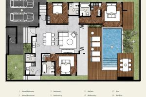 3 Bedroom villa with private pool in Chalong area, Phuket at Avirodha Palai Villa Complex