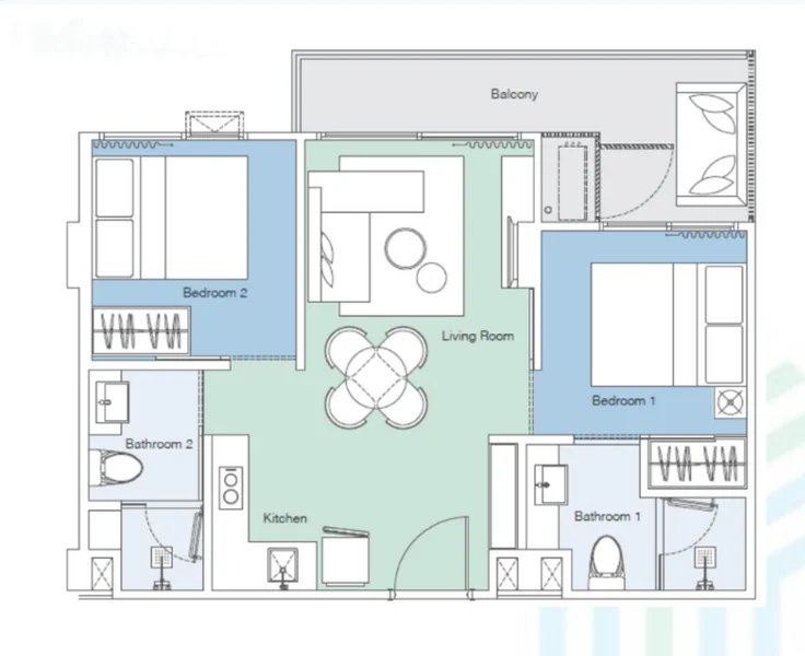 2 Bedroom Apartment in Laguna Area, Phuket in Sky Park Celeste