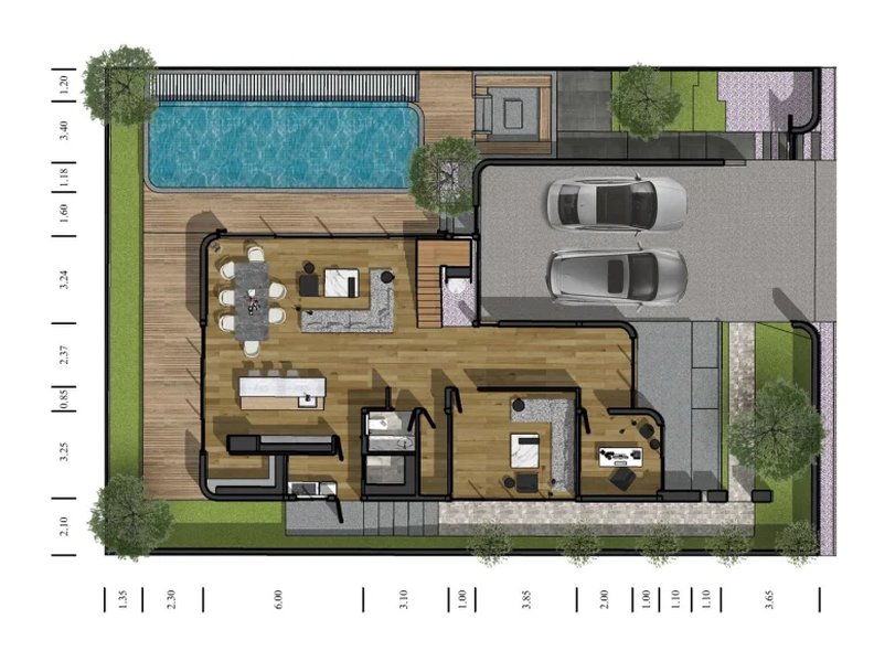 Two-storey 3 bedroom villa with swimming pool in Mai Khao area, Phuket Allthai Village