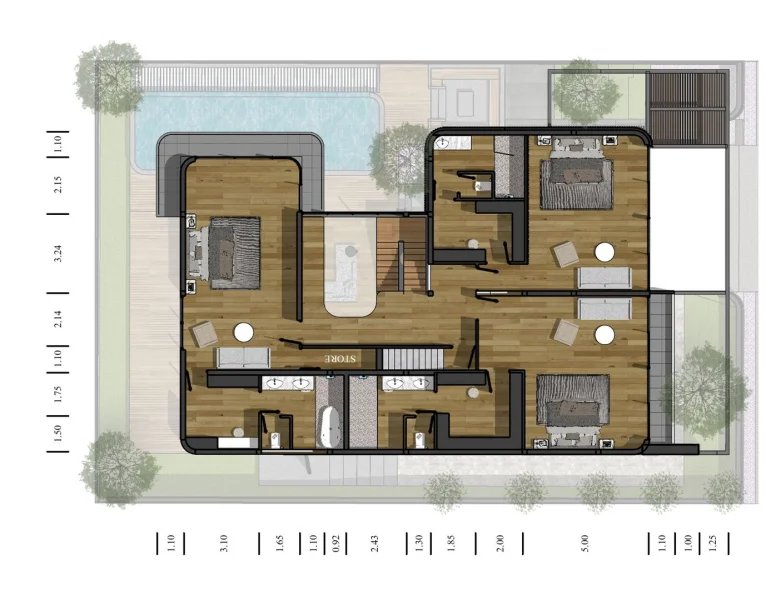 Two-storey 3 bedroom villa with swimming pool in Mai Khao area, Phuket Allthai Village