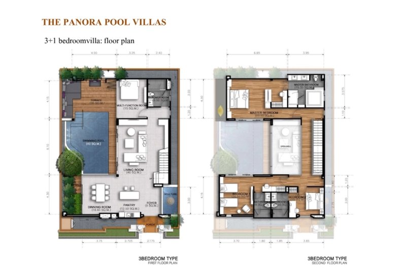Two-storey 3 bedroom villa with private pool near Bang Tao and Surin Beaches, Phuket at The Panora Phuket Villas