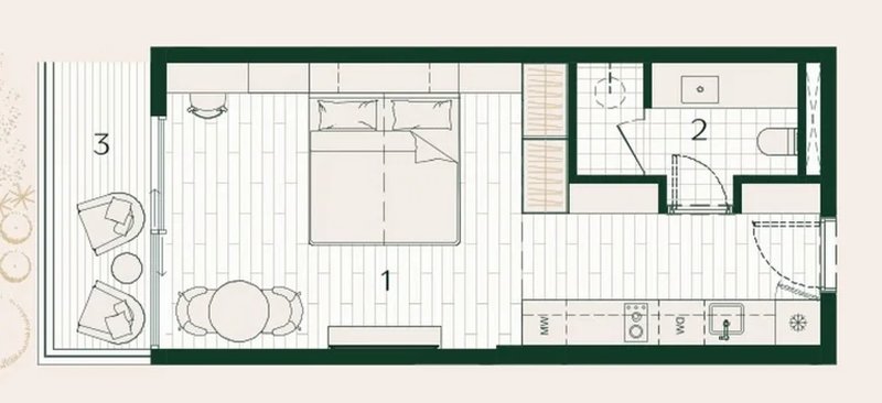 Studio in a premium condo hotel near Bang Tao Beach, Phuket in Layan Verde