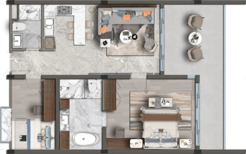 Chalong Marina Bay View 2 Bedroom Apartment in Chalong Area, Phuket