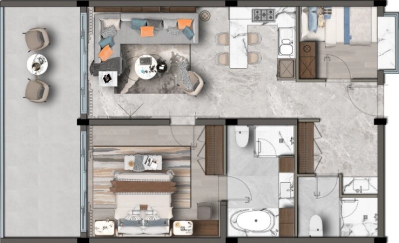 Chalong Bay 2 Bedroom Apartment, Phuket at Chalong Marina Bay View