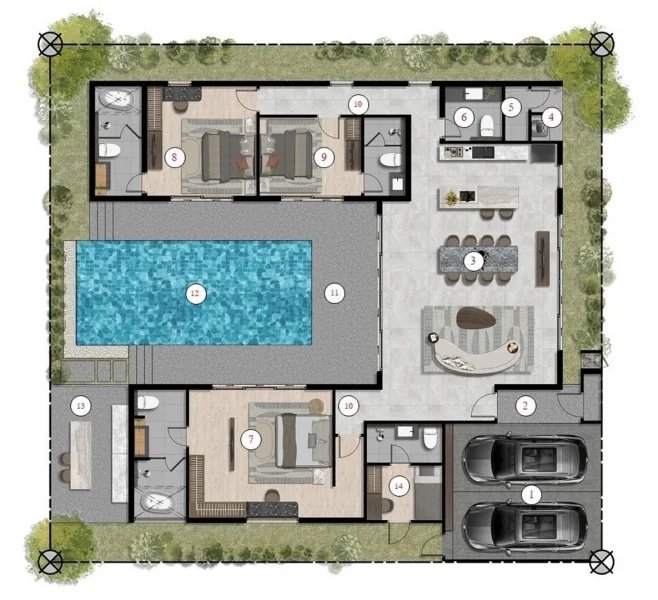 4 Bedroom Villa with private pool in Chalong, Phuket at Star Silas Villas