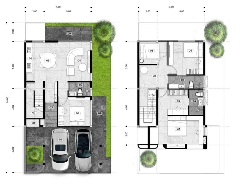 Двухэтажный дом с 4 спальнями в районе Ратсада, Пхукет в комплексе Midori