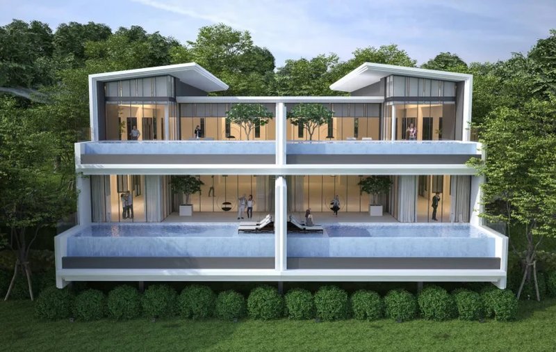 Luxury apartments with private pool and sea view in Kamala, Phuket in The Exclusive Sky