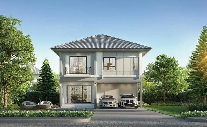 Exterior of townhouse in Thep Krasasttri
