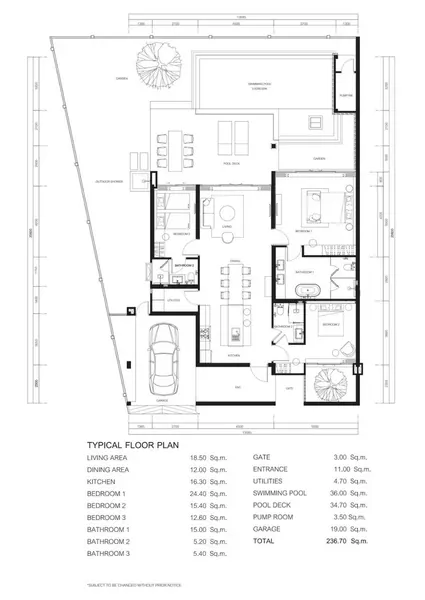 Floor plan of villa in Thalang District