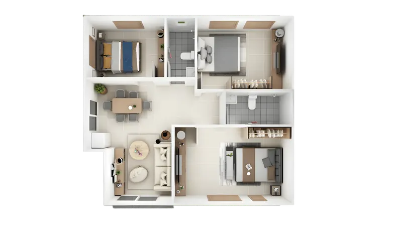 Floor plan of townhouse in Thep Krasasttri