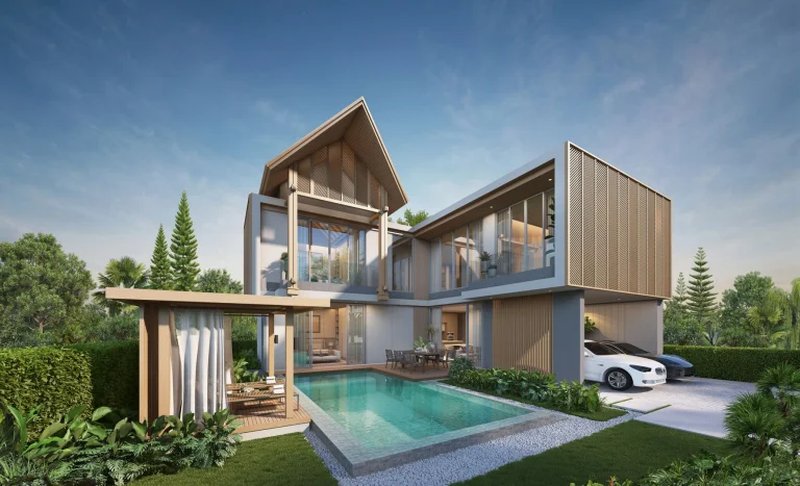 Two-storey villa with pool in Bang Tao, Phuket at Serene Raya Villas