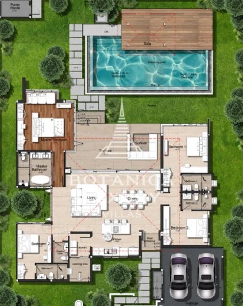 4 Bedroom Villa with pool in Cherng Talai area, Phuket in Botanica Grand Avenue