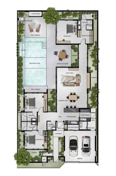 3 Bedroom Villa with private pool in Talang, Phuket at The Peaceful Villas