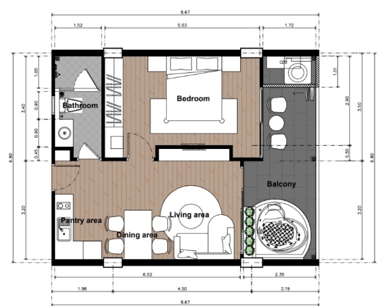Deluxe 1 Bedroom Apartment near Rawai Beach, Phuket at Babylon Sky Garden 2