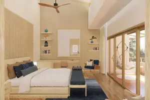 ห้องนอนของวิลล่า ในเกาะแก้ว