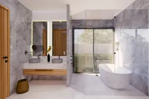 ห้องน้ำของวิลล่า ในศรีซันตัน