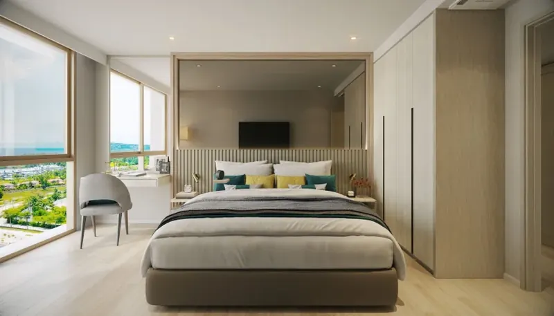 Bedroom of condo in Choeng Thale