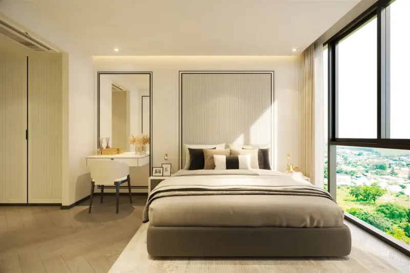 Bedroom of condo in Choeng Thale