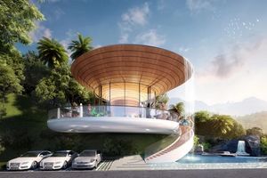 Three-storey villa with sea view in Kata area, Phuket in Aurora Villa complex