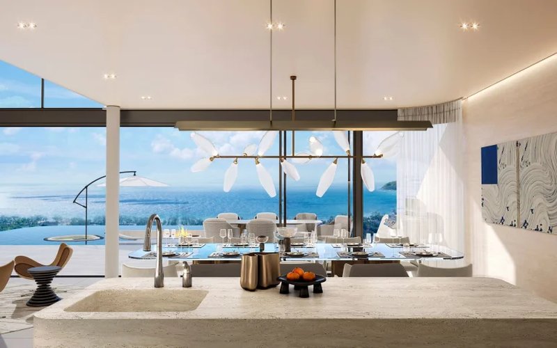 Three-storey villa with sea view in Kata area, Phuket in Aurora Villa complex