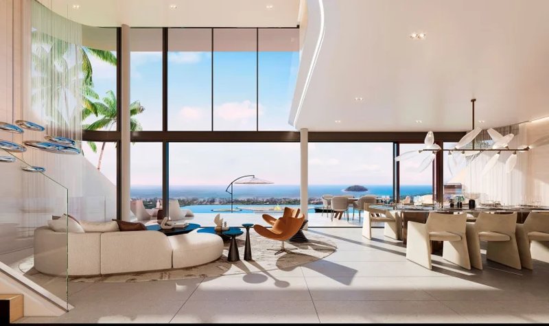 Three-storey villa with sea view in Kata area, Phuket in Aurora Villa complex