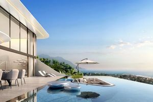 Three-storey villa with sea view in Kata area, Phuket in Aurora Villa complex