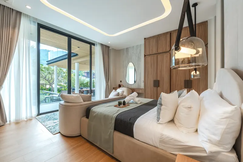 Bedroom of villa in Choeng Thale