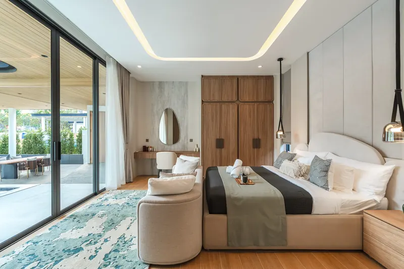 Bedroom of villa in Choeng Thale