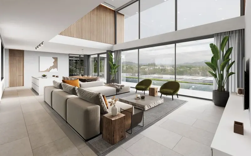 Living room of villa in Ко Каео