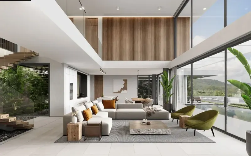 Living room of villa in Ко Каео