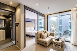 Living room of condo in Kamala
