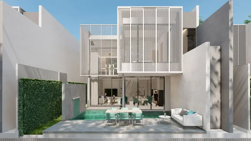 Pool area of villa in Chalong