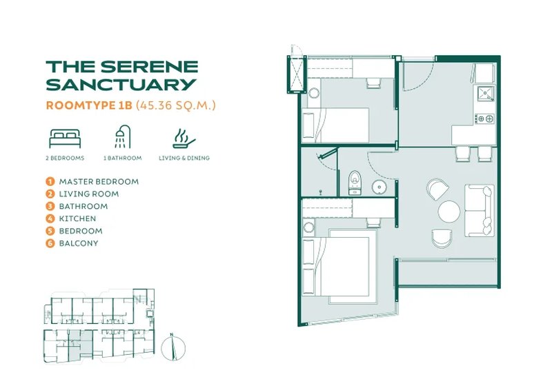 2 Bedroom Apartment near Nai Yang Beach, Phuket in Lavisco Complex