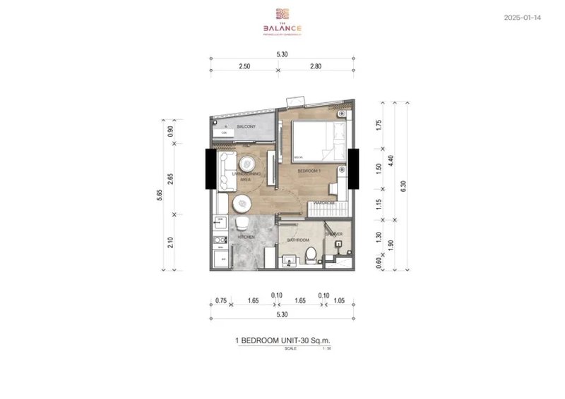 1 Bedroom Apartment near Patong Beach, Phuket at The Balance Patong Condominium