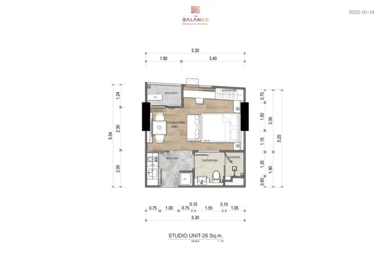 Floor plan of condo in Patong