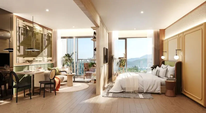 Living room of condo in Wichit