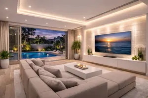 Living room of villa in Mai Khao