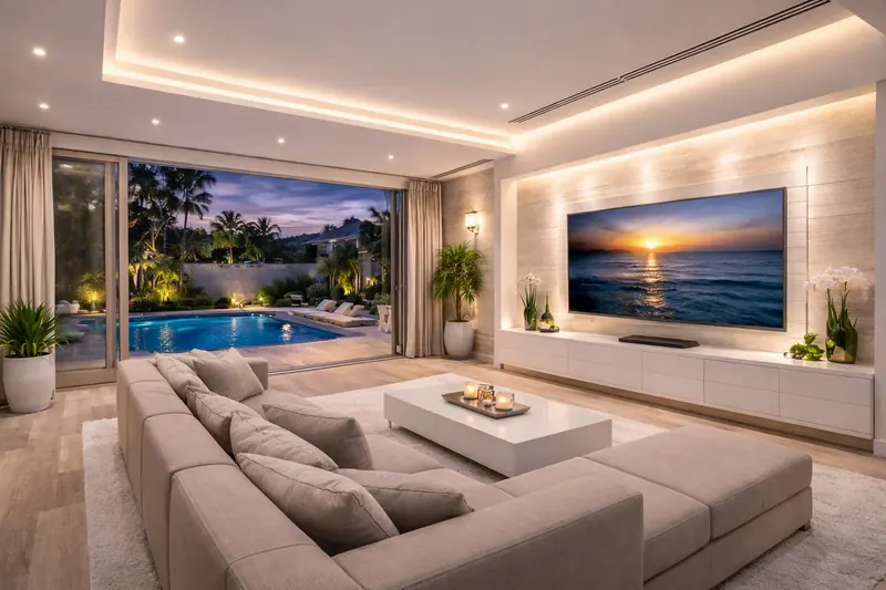 Living room of villa in Mai Khao