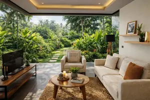 Living room of villa in Mai Khao