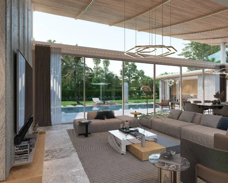 Living room of villa in Thep Krasasttri