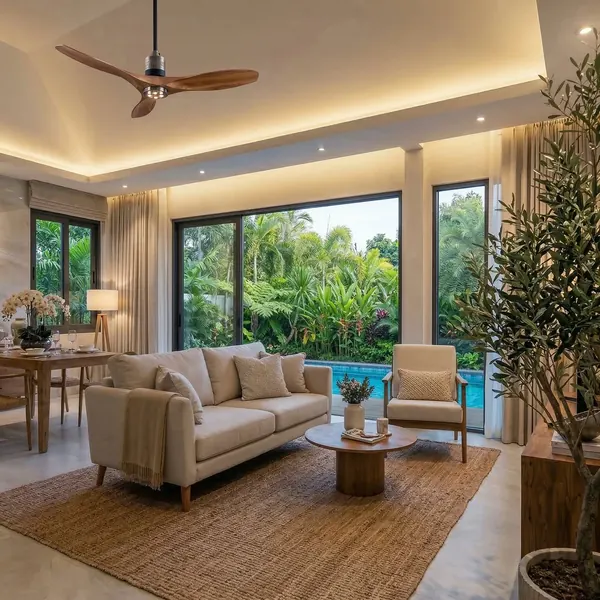 Living room of villa in Si Sunthon