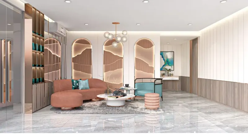Living room of condo in Si Sunthon