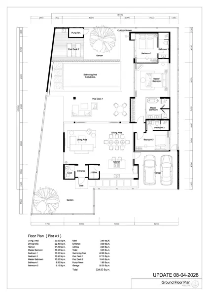 Floor plan of villa in Thep Krasasttri
