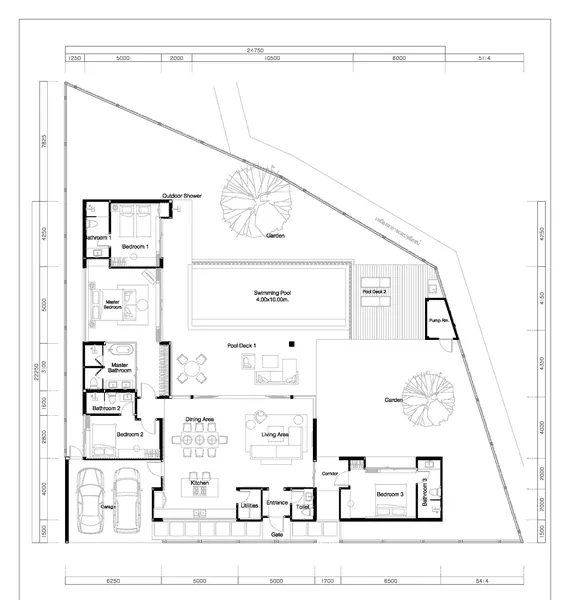 Floor plan of villa in Thep Krasasttri