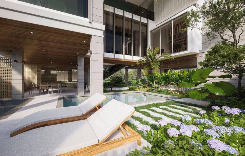 Трехэтажная вилла с 3 спальнями и бассейном в районе Лагуна, Пхукет в Marquis Estates