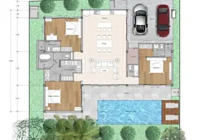 ห้องนอนของวิลล่า ในศรีซันตัน