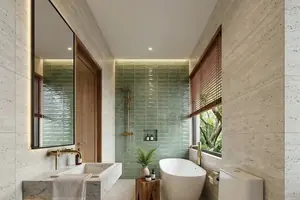 Bathroom of villa in Si Sunthon