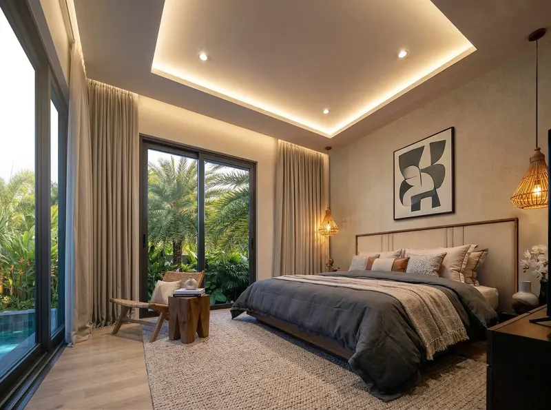 Bedroom of villa in Si Sunthon